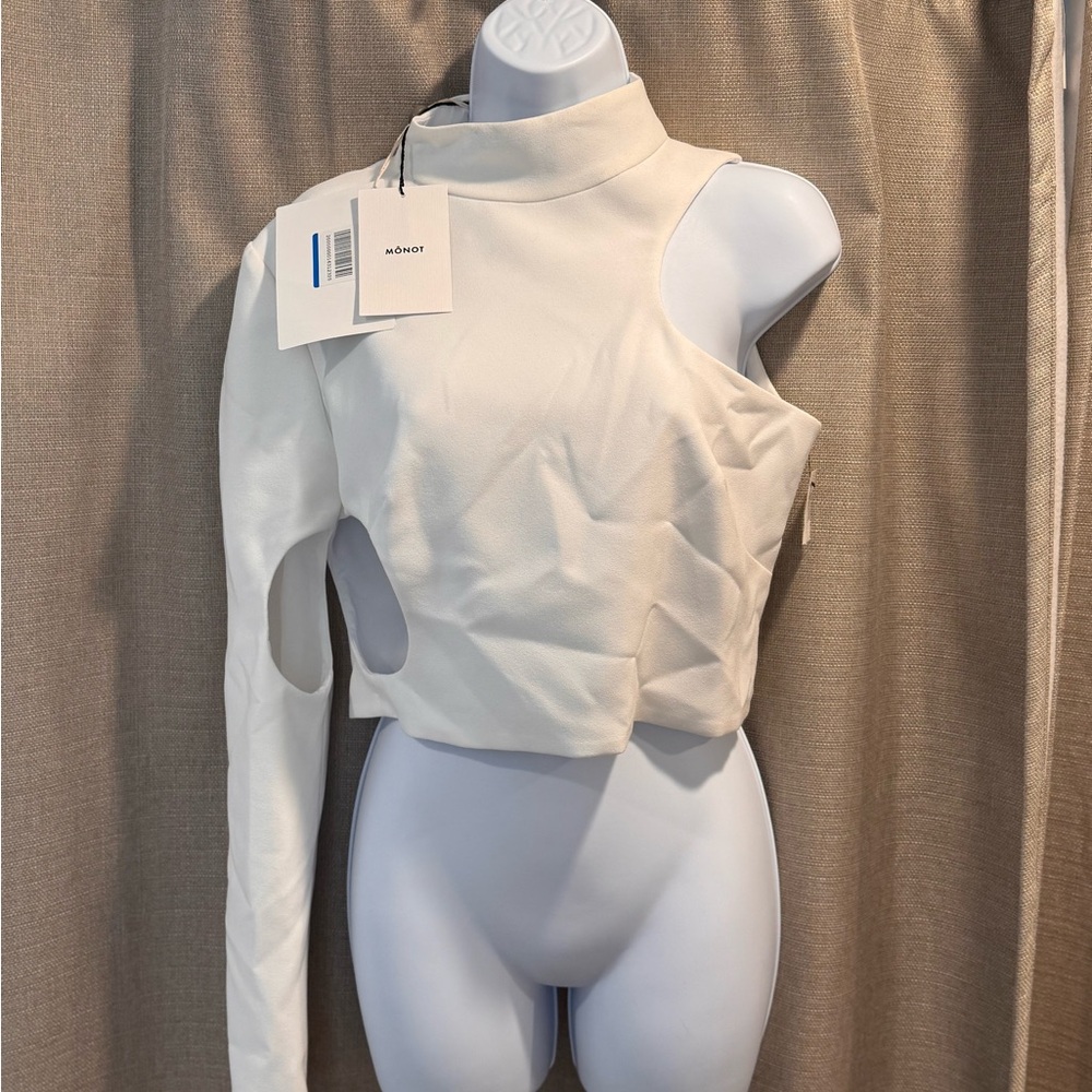Monot White Asymmetrical Women's Top
